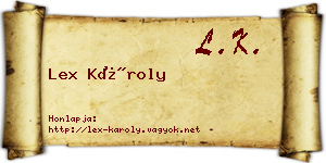 Lex Károly névjegykártya