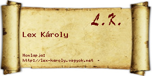 Lex Károly névjegykártya