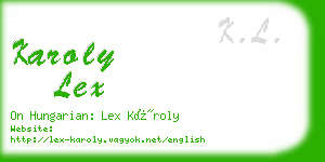 karoly lex business card